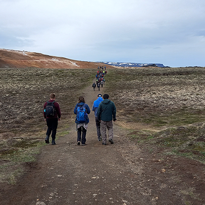 Crossing the Krafla caldera