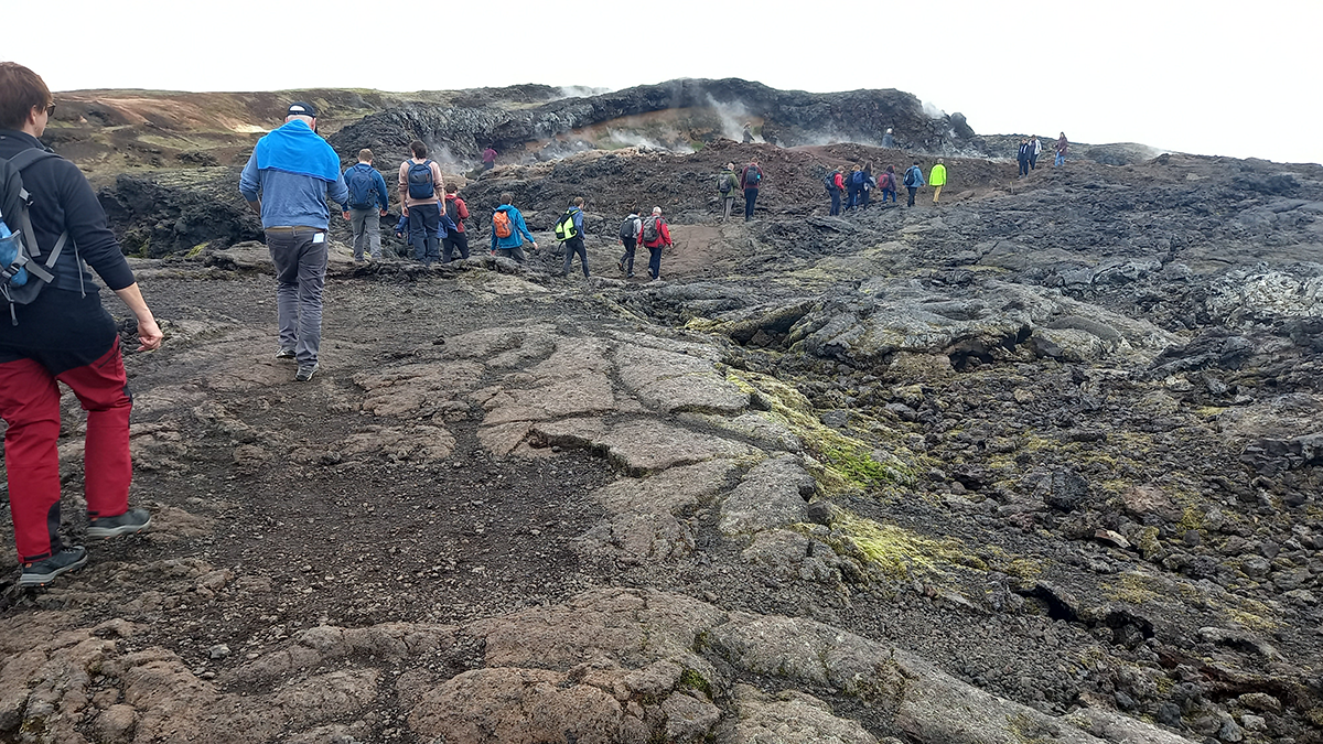 Crossing the Krafla caldera