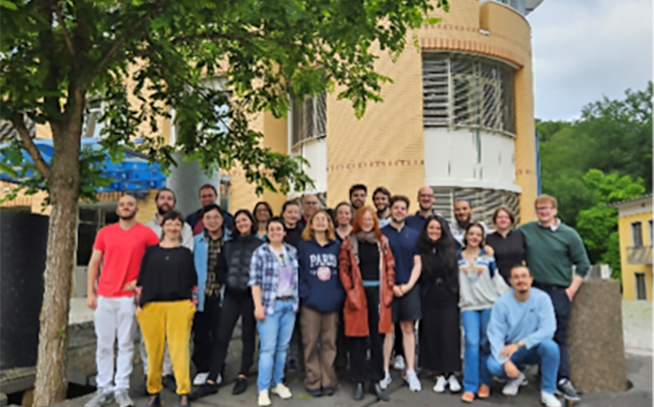 Group pictures of the students and some professors, on the GFZ campus